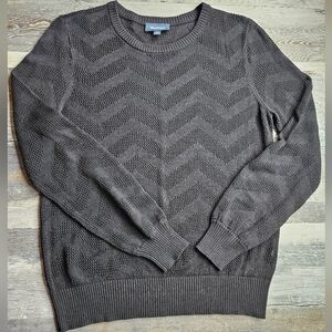 ModCloth Small Black Chevron Pattern Long Sleeve top
